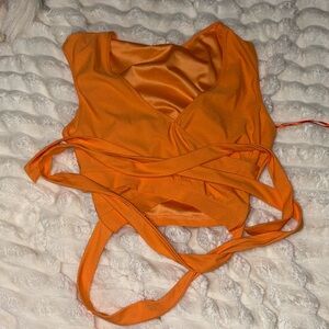 Orange Cross body top